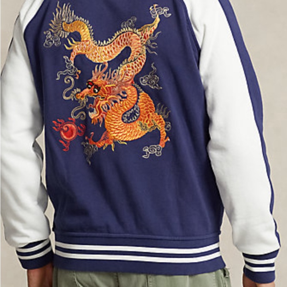 Brand New with Tags: Lunar New Year Dragon Fleece Jacket in Dark Cobalt
